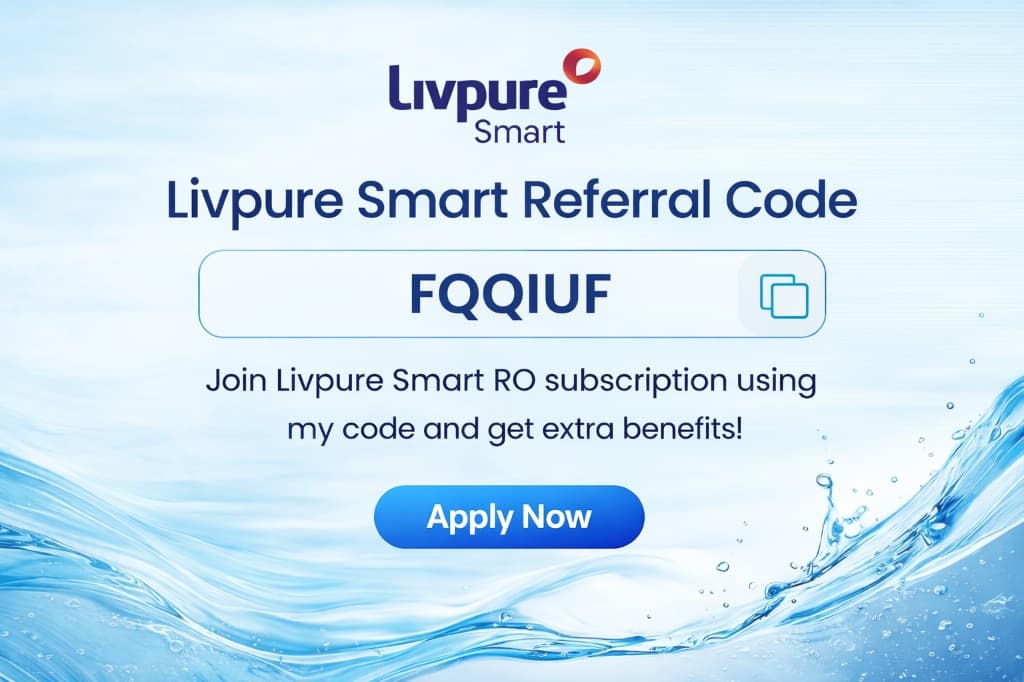 Livpure Smart Referral Code FQQIUF promo banner